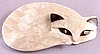 BP78 Lea Stein pearl white Gomina the sleeping cat pin